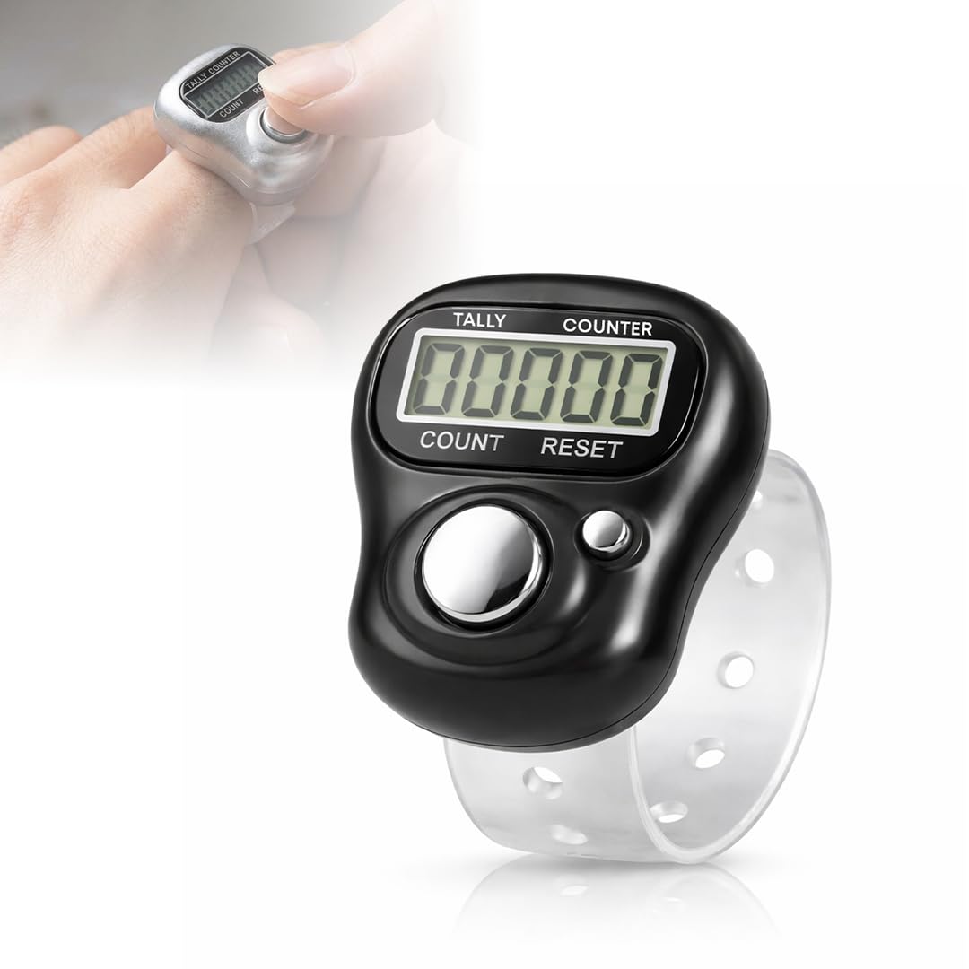 MIKANIX Tally Counter Finger Ring, Digital Hand Click Counter for Chanting, Mantra Jap, Prayer, Step Counting & Sports Use (Pack of 1)
