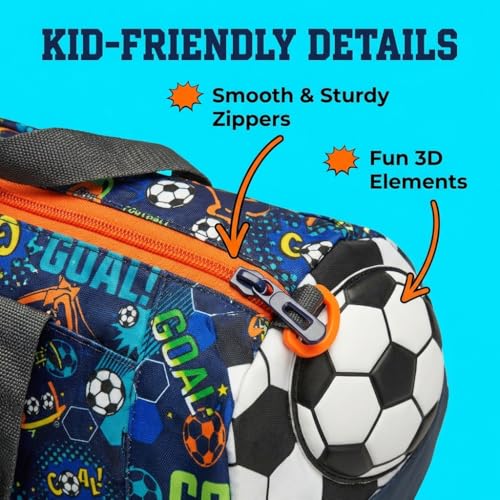 Image of Kids 3D Print Duffel Bag Travel, School & Sports Bag (Football) | Boys Travel, School & Sports Bag