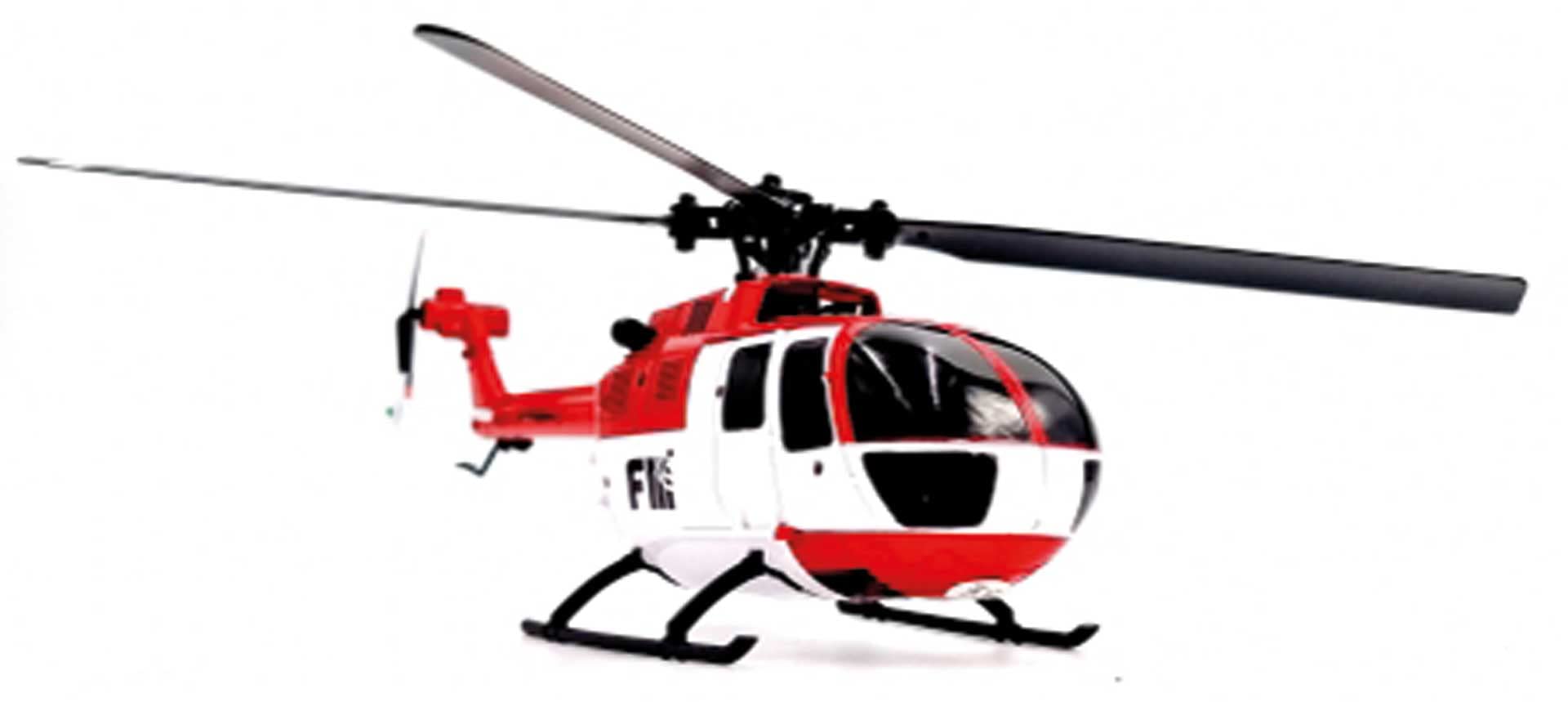 FM-Electrics BO-105 RC Helikopter C186 Rot-Weis Flybarless 6G 4-Kanal RTF 2,4GHz