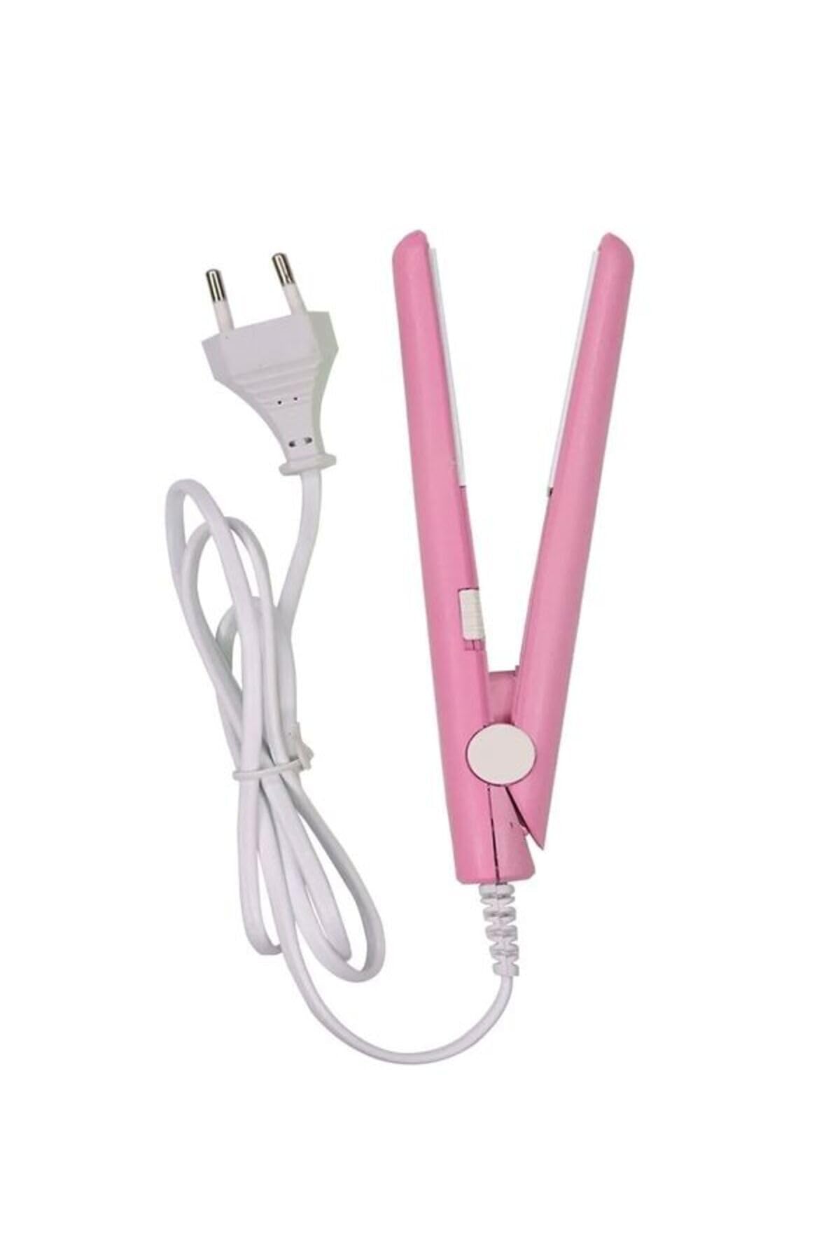 esareticaret Seyahat Tipi Mini Saç Maşası, Bukle Yapıcı, Seramik Plakalı, Pembe
