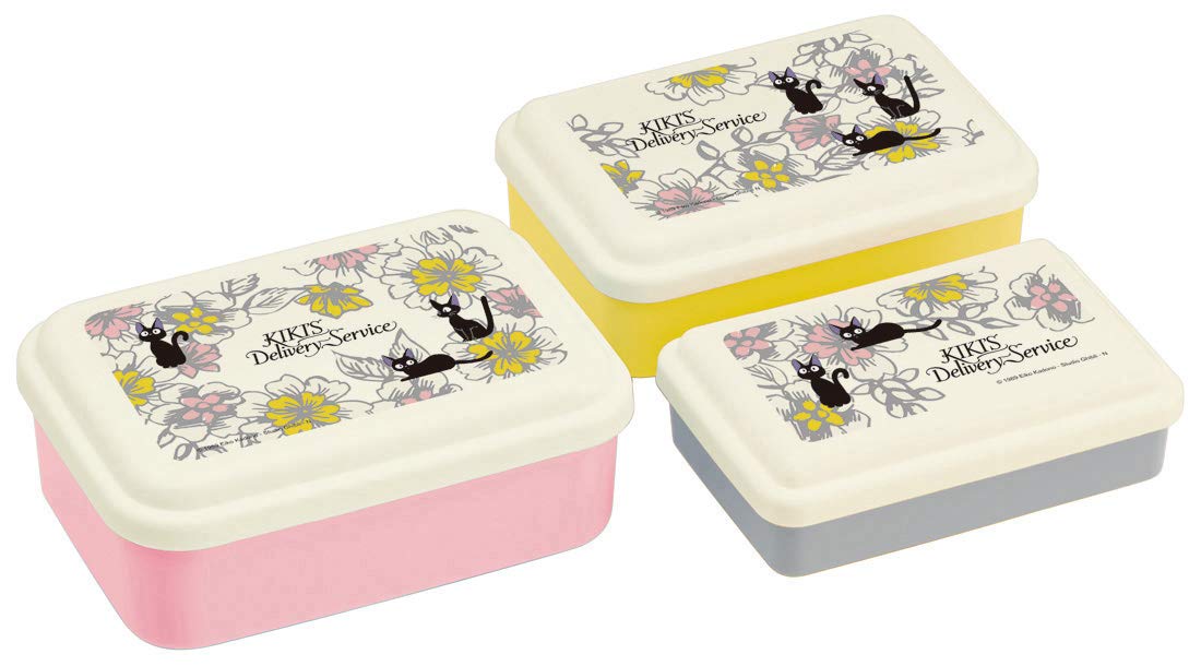 Skater Kiki's Delivery Service Food Storage Container with Lids 3pc Set - Authentic Japanese Design - Durable, Dishwasher Safe - Jiji Elegance