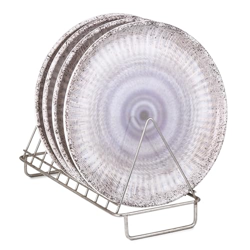 Image of Golden Fish Melamine Dinner Plates Set of 6 for Serving - Full Size, Curved, Vintage Design, Break Resistant for Home, Kitchen, Restaurant, Party (11 inch)