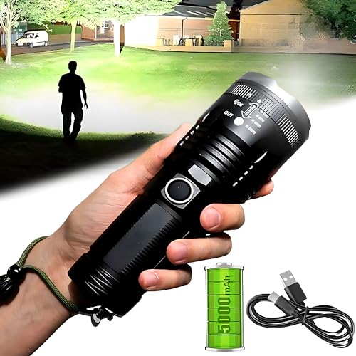 Lanterna Tatica Militar Sabre de Luz | A Mais forte do Mundo| LED Alta Potência 1500Mil Metros De Alcance testado| 4 Modos | USB | Resistente à Água e Impacto | Recarregavel | Compacta e Durável