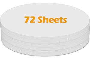 White Cardstock Pre-Cut Circles for Kids Arts Crafts, 6 Inch Thick Round Cardboard Paper