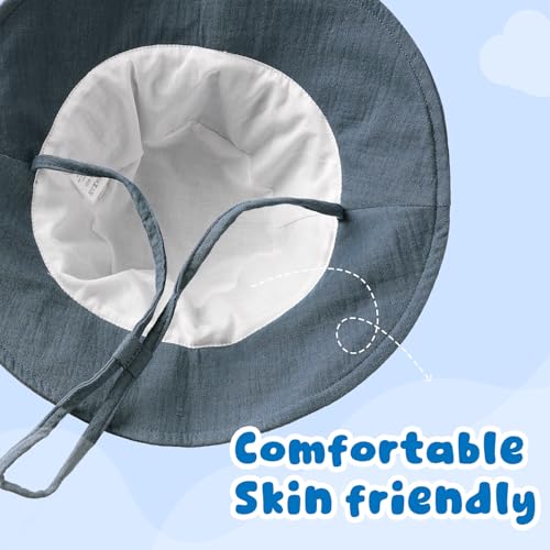 Image of Muslin Baby Sun Hat Sun Protection Baby Toddler Bucket Hats for Boys Girls