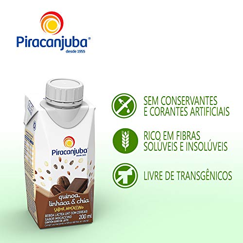 Bebida Láctea Quinoa Linhaça e Chia Sabor Mocaccino Piracanjuba 200ml