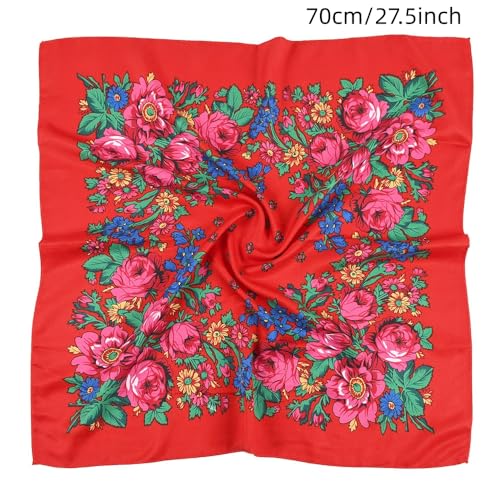 Women's fashion printed headscarf Russian square dust-proof sun protection shawl multi-functional scarf3