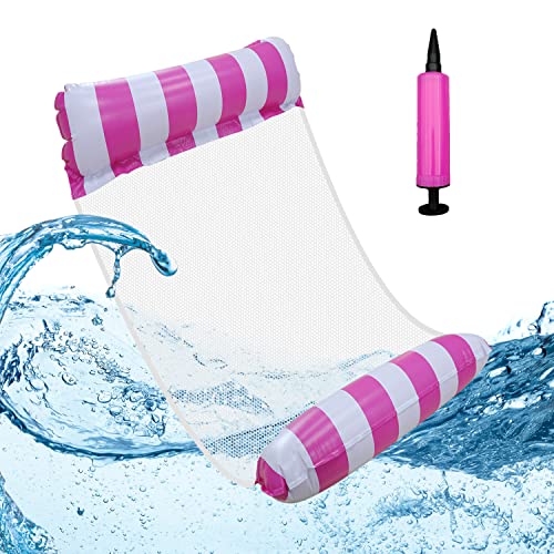 Wassermatratze, Luftmatratze Pool Wassersitz Pool Wasserhängematte Mit Netz Bade Hängematte, Pool Zubehör Spaß Erwachsene Luftmatratze Wasser (Rot)