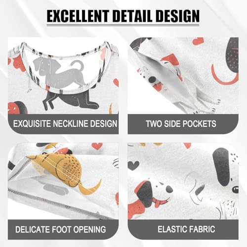 ALAZA Funny Puppy Dog Heart Love Pajamas Short Sleeve 2 Piece Sleepwear Top and Bottom Pajama Set Unisex4