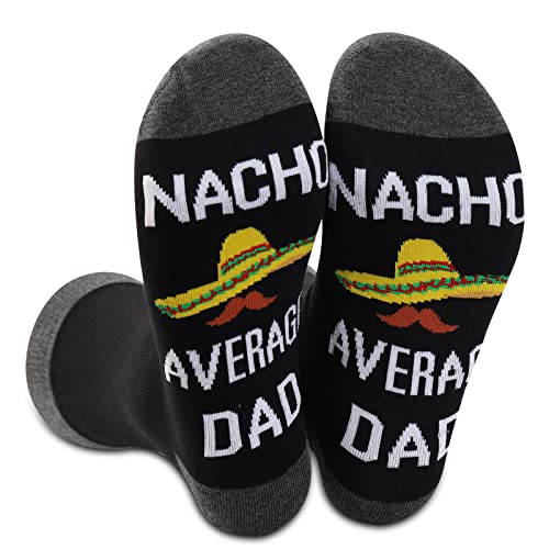 Image of BDPWSS Daddy To Be Gift Funny New Dad Socks For Men Nacho Average Dad De Mayo Future Daddy Gift (nacho dad socks)