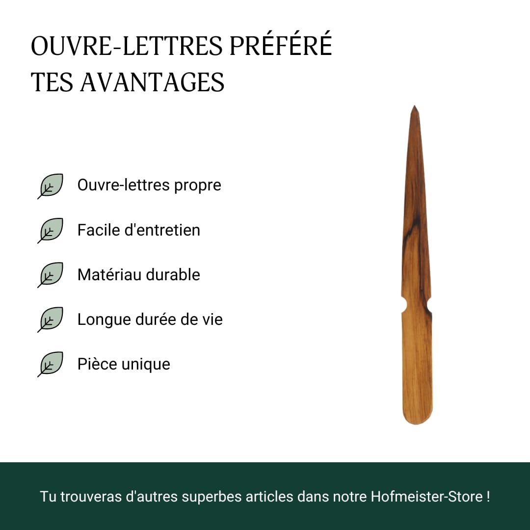 HOFMEISTER® Ouvre-Lettres en Noyer huilé 20 cm