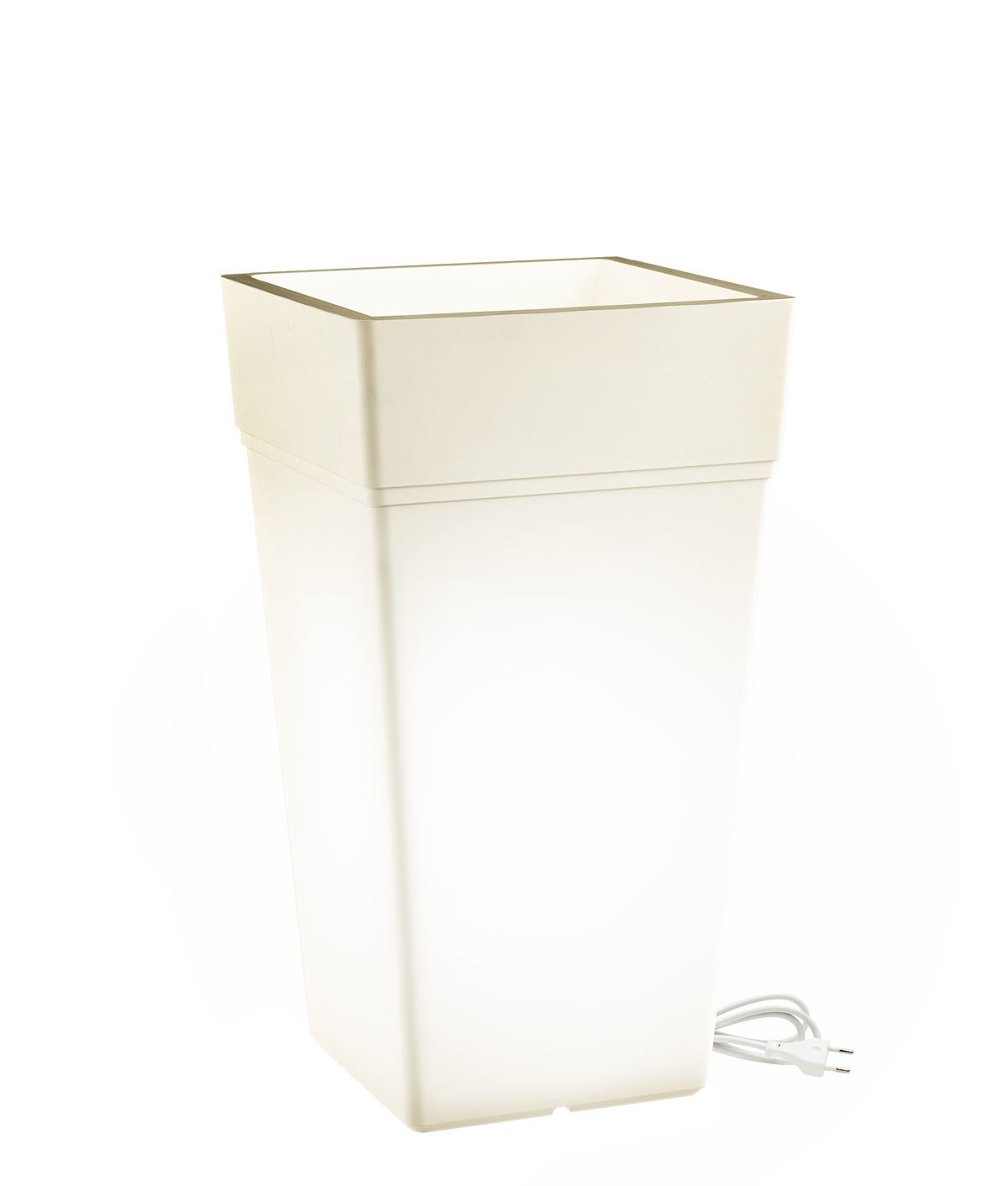 Teraplast Stalk Luce Altezza 80cm - Vaso Luminoso Per Esterni Ed Interni In Plastica Opaca, 100% Riciclabile Con Riserva D'Acqua. Portavaso Alto A Base Circolare