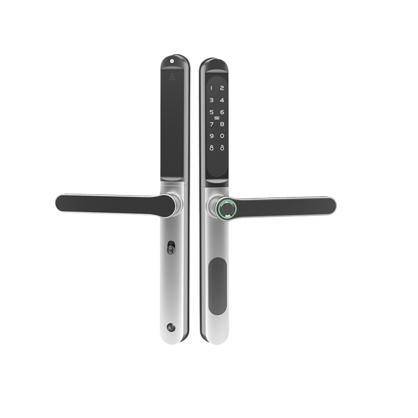 Cerradura de puerta corredera inteligente de 2,8 cm de ancho delgado con huella dactilar, código de tarjeta IC, antibloqueo electrónico, TTLock impermeable, de aluminio