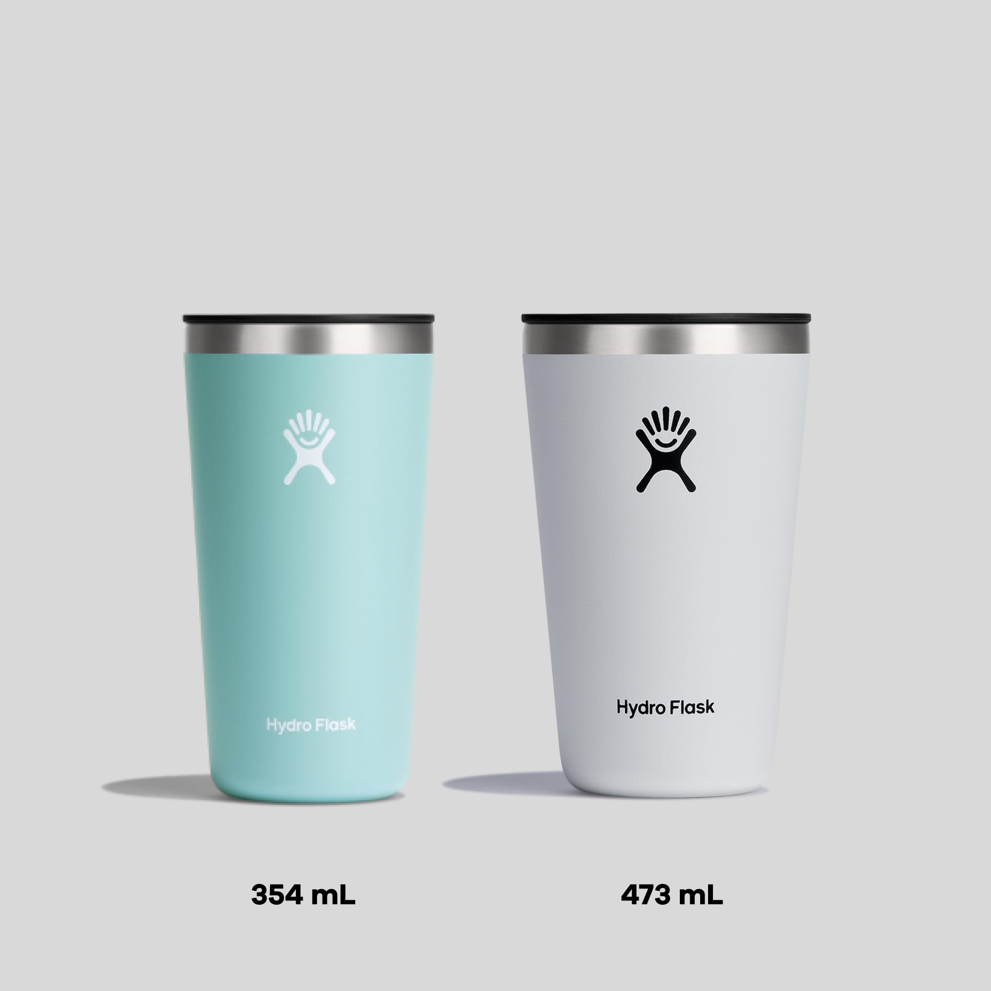 Hydro Flask - Tumbler - Bicchiere 355 ml (12 oz) con coperchio ermetico a incastro chiudibile antigoccia - Acciaio inossidabile a doppia parete con isolamento sottovuoto - Black