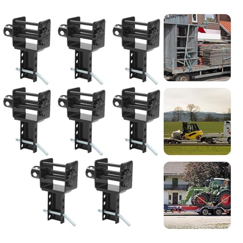 Image of Trailer Stake Pocket Winch, 8Pcs Stake Pocket Ratchet Straps, Working Load Limit 5,400Lbs and Breaking Strength 16,200Lbs, for Trailer Transport Scenarios, Logistics, Freight, Other Industries