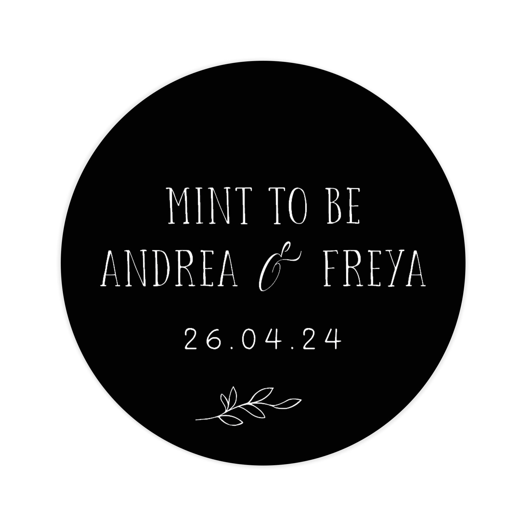 Personalised mint to be wedding stickers | wedding labels | favor sticker | wedding favors thank you stickers | 35 round stickers - per sheet (Black)