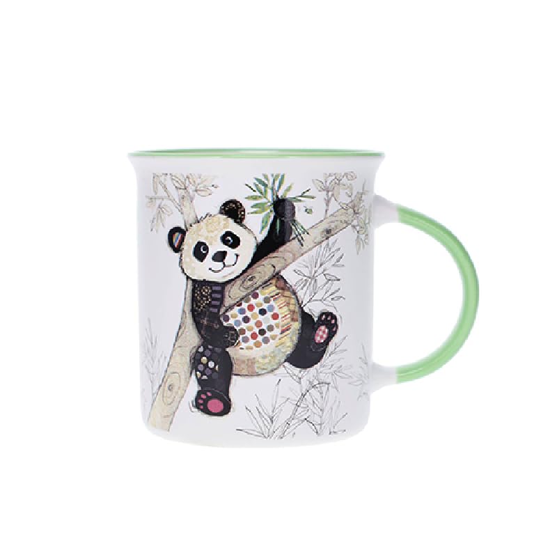 Kiub Mug avec des animaux - motif panda sur sa branche - matière porcelaine fine - contenance 320ML