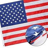 WINBEE Embroidered American Flag 3x5 ft - Heavy Duty Nylon US Outdoor Flagswith Embroider Stars,...