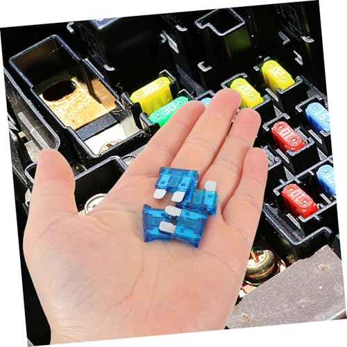 Kit de 100 fusibles automotrices tipo cuchilla para auto, camión, SUV, ATV, UTV, RV, motocicleta, barco y snowmobile – 15 A, diseño fácil de identificar, material plástico e hierro miniatura 3
