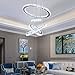 diisunbihuo Crystal Chandeliers Modern LED Rings Pendant Light Adjustable Stainless Steel Ceiling Light Fixture for Living Room Dining Room Bedroom (Cool White)