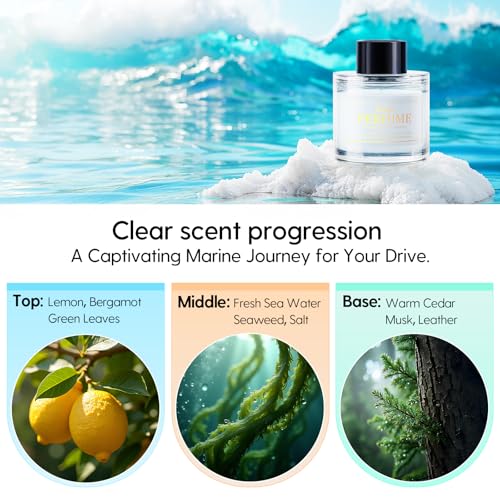 Image of Smart Car Air Freshener Refill 50ml (1.69OZ)- Car Diffuser Perfume Made with Natural Plant Extracts, Essential Oil Refill Compatible with Most Air Diffusers, Long-Lasting Car Fragrance - Ocean