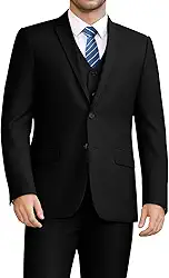 Ternos masculinos slim fit, 3 peças para homens, 2 botões, jaqueta lisa, conjunto de smoking para negócios, casamento