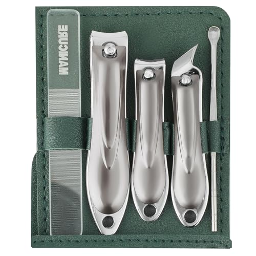 Kit de Manicura y Pedicura para Hombre y Mujer - Set Profesional de Acero Inoxidable con Estuche de Viaje, Cortaúñas, Herramientas para Uñas y Cutículas, Ideal para Regalo