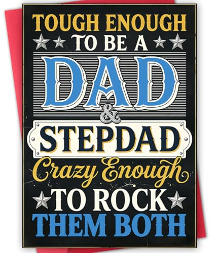 Funny Stepdad Fathers Day Card Unique Step Father Gift from Stepdaughter Stepson Gifts for Bonus Dad