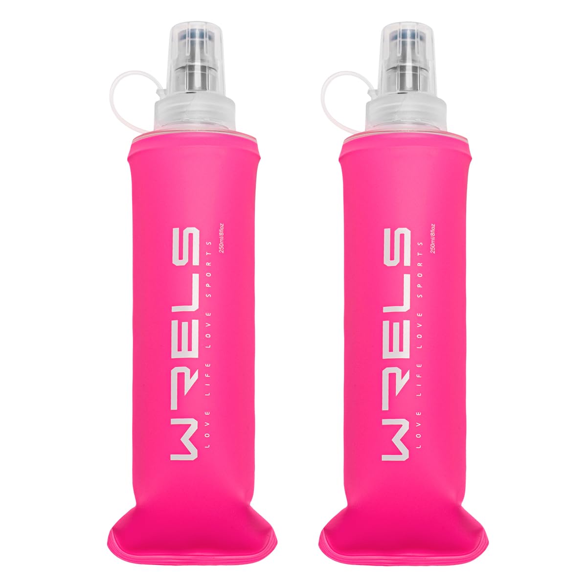 Photo 1 of **BLACK**WRELS Soft Running Water Flask Soft Flasks Collapsible Soft Water Bottles Small BPA-Free for Sports Hiking Hydration Pack 5oz/8oz/17oz(BLACK,8oz*2)