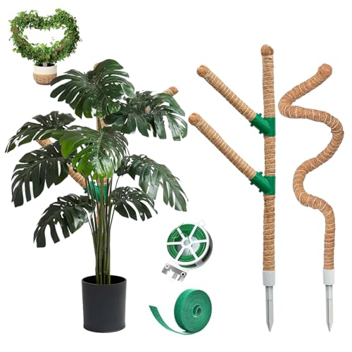 Moss Pole 30 Inch, 2 Pack Monstera Plant Support, Bendable