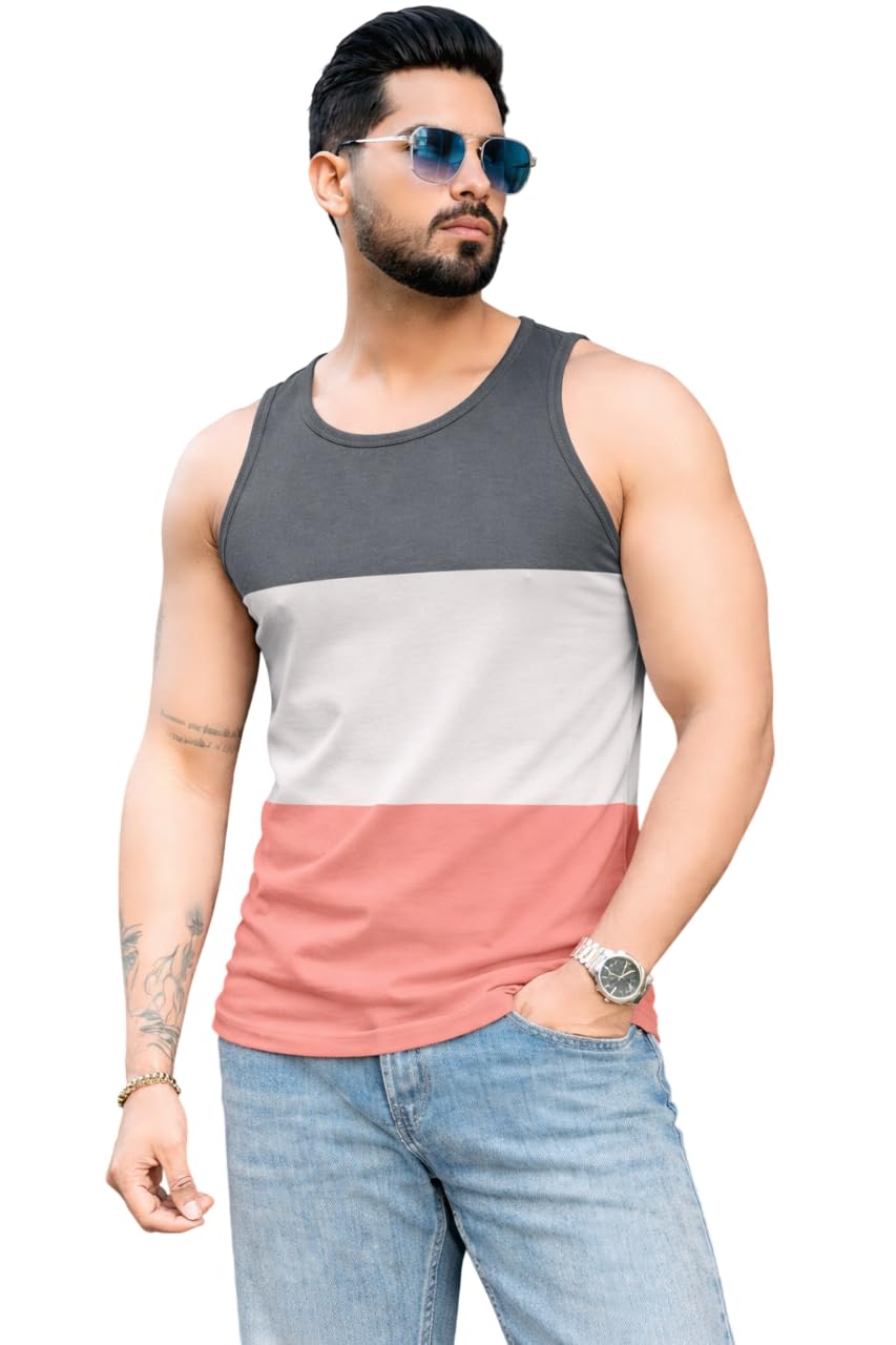 rodzen Men's Cotton Round Neck Regular Fit Sleeveless Vest/Tank Top-picture-26