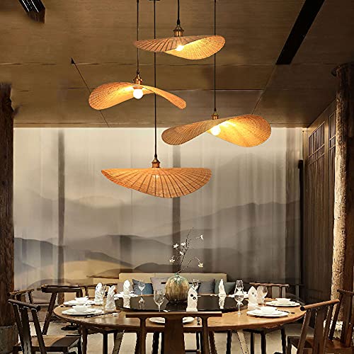 Lámpara mimbre beige y pantalla cesta bambú para accesorios iluminación interior 6