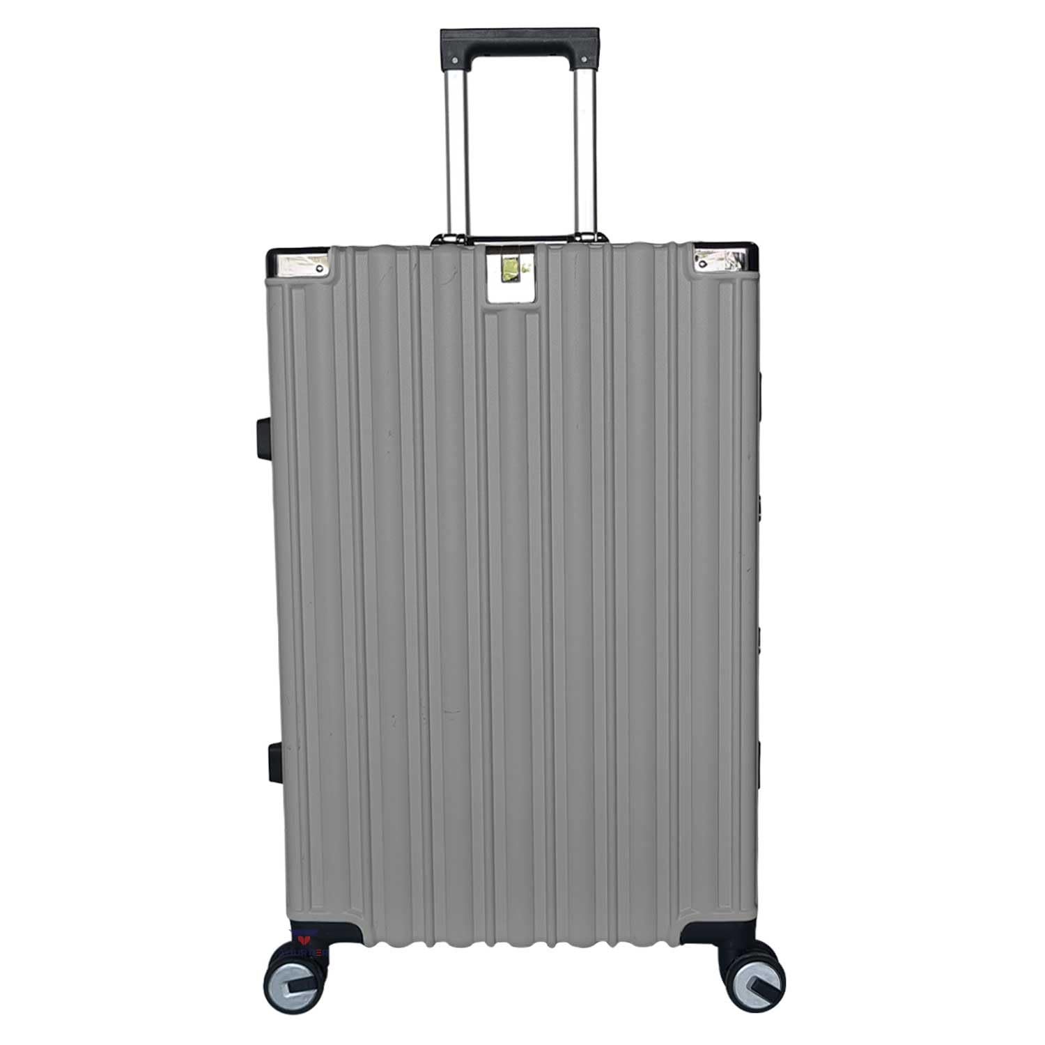 Aluminum Alloy Frame Suitcase, Carry-on with 360° Rotation Double Spinner Casters, Double Lock Design, Trolley Bag for Travel, Work or School Trips (24 INCH, Silver)