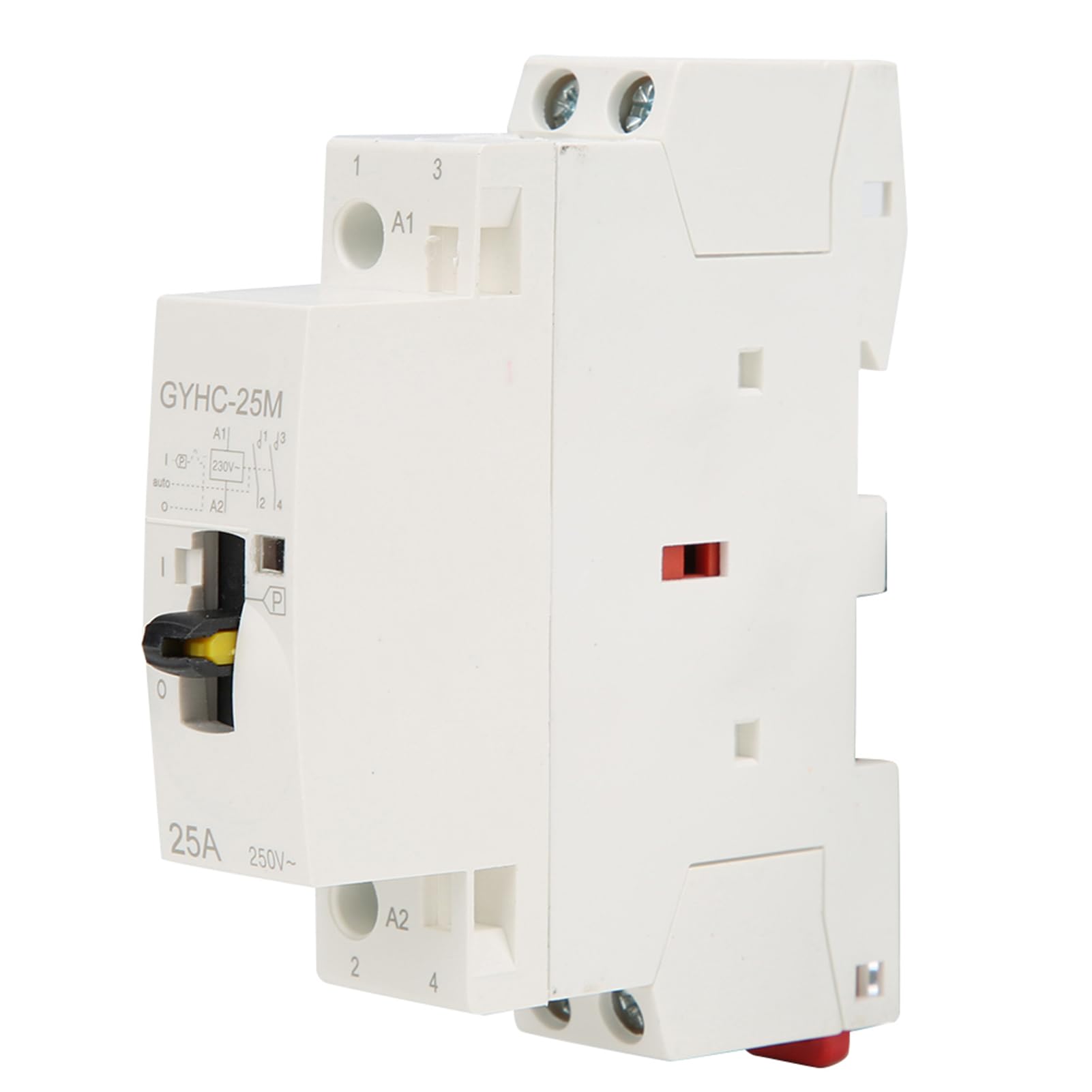 Contacteur Jour Nuit 2P 25A 220V 50Hz Din Rail Contacteur Ca Domestique avec Interrupteur de Commande Manuelle Contacteur Jour Nuit Chauffe Eau Ac Contactor (2NO)