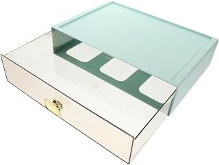 MAGICLULU Caja Organizadora de Joyas con Tapa Y Cajón para Escritorio para Oficina Color Verde 8017