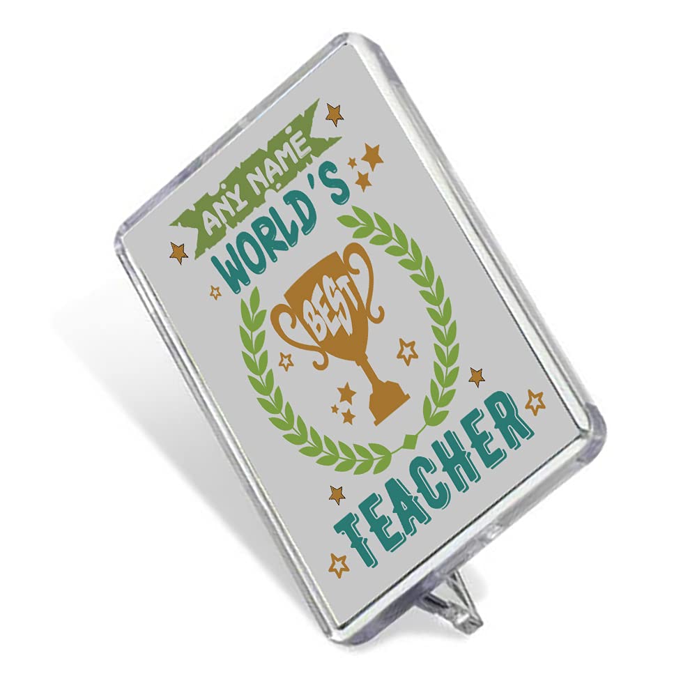 Personalised ANY NAME World’s Best Teacher, Thanks Giving, Appreciation, School Leaving, Retirement, Birthday Present, Fridge Magnet.