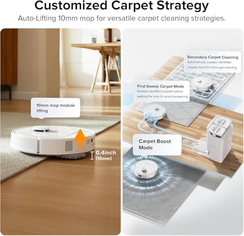 Image of roborock Qrevo Plus Robot Vacuum and Mop with FlexiArm Design Edge Mopping, Self-Emptying, Auto Mop Washing & Drying, 7,000 Pa Suction, White (Renewed)