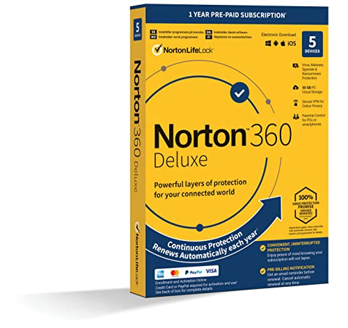 Norton Lifelock - 360 Deluxe 50GB 1 User 5 Devices 12 Months Nordic Cover
