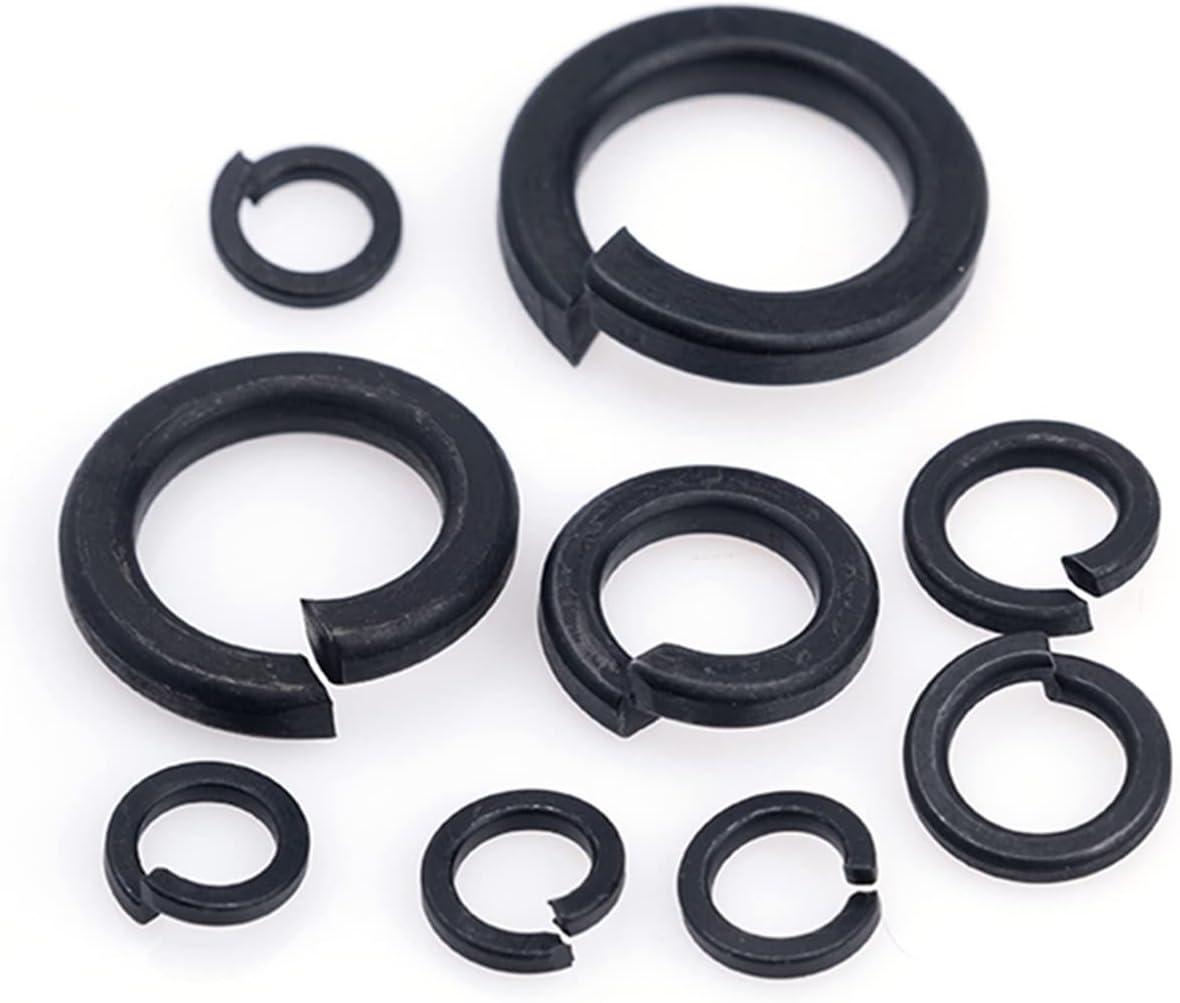 Wmaoshuang-Flat Washers M3 M4 M5 M6 M8 M10 M12 M14 M16 M18 M20 M22 M24 M27 M30 Carbon Steel Spring Washer Split Lock Elastic Gasket, 5/10/20/30PCS, Corrosion and Rust Resistance(M12(20pcs))