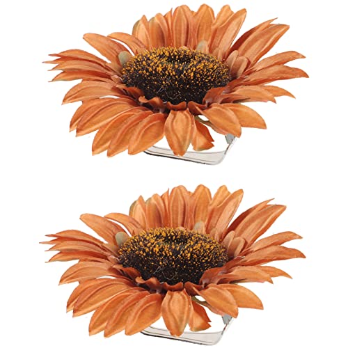 WOFASHPURET 2個 人工ひまわり カーテンクリップ カーテンバック ドレープホールドバッククランプ 属製 生地 耐摩耗性 ドレープ タペストリー用 家 ホテル向け