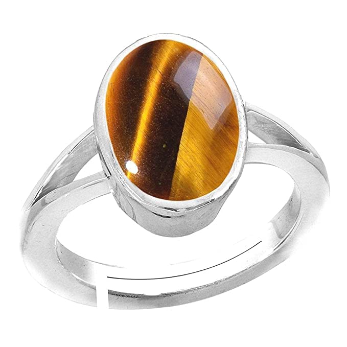 anuj sales 4.25 Ratti 3.00 Carat Natural Tiger Eye Silver Ring Original Certified Tiger’s Eye Ring Oval Cut Gemstone Astrological Silver Plated Ring-picture-11