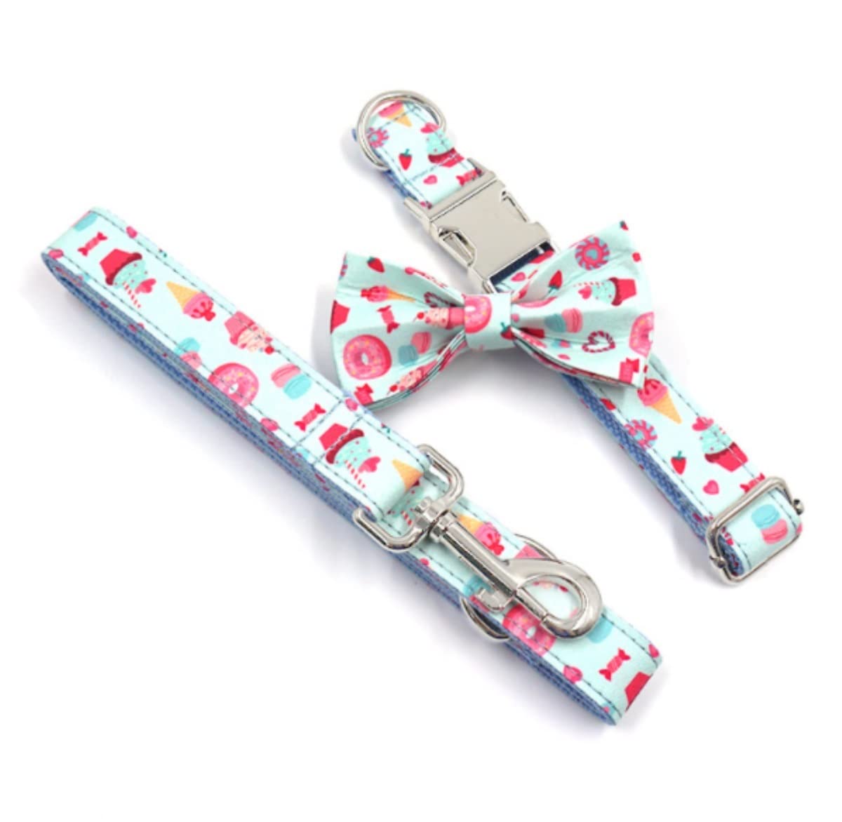 Morbido Guinzaglio Per Cani Set Collare E Guinzaglio Per Cani Con Motivo A Ciambella Per Collana Confortevole Forniture Per Animali Per Morbido Antiscivolo Flexi(23-30cm)