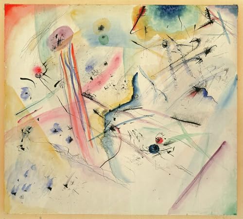 Pintura mural en lienzo de Kandinsky 60x90cm con acabado vintage de alta calidad
