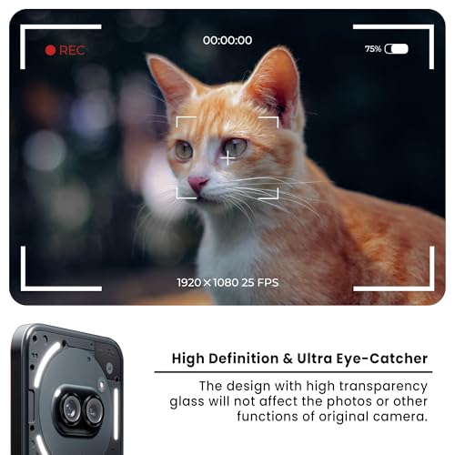 Image of ArmourPro Camera Rings Tempered Glass for Nothing Phone 2A, Tough HD Individual Aluminum Alloy Rings 9H Camera Cover, Scratch-Resistant,Camera Lens Protection| Black, 1 Pack