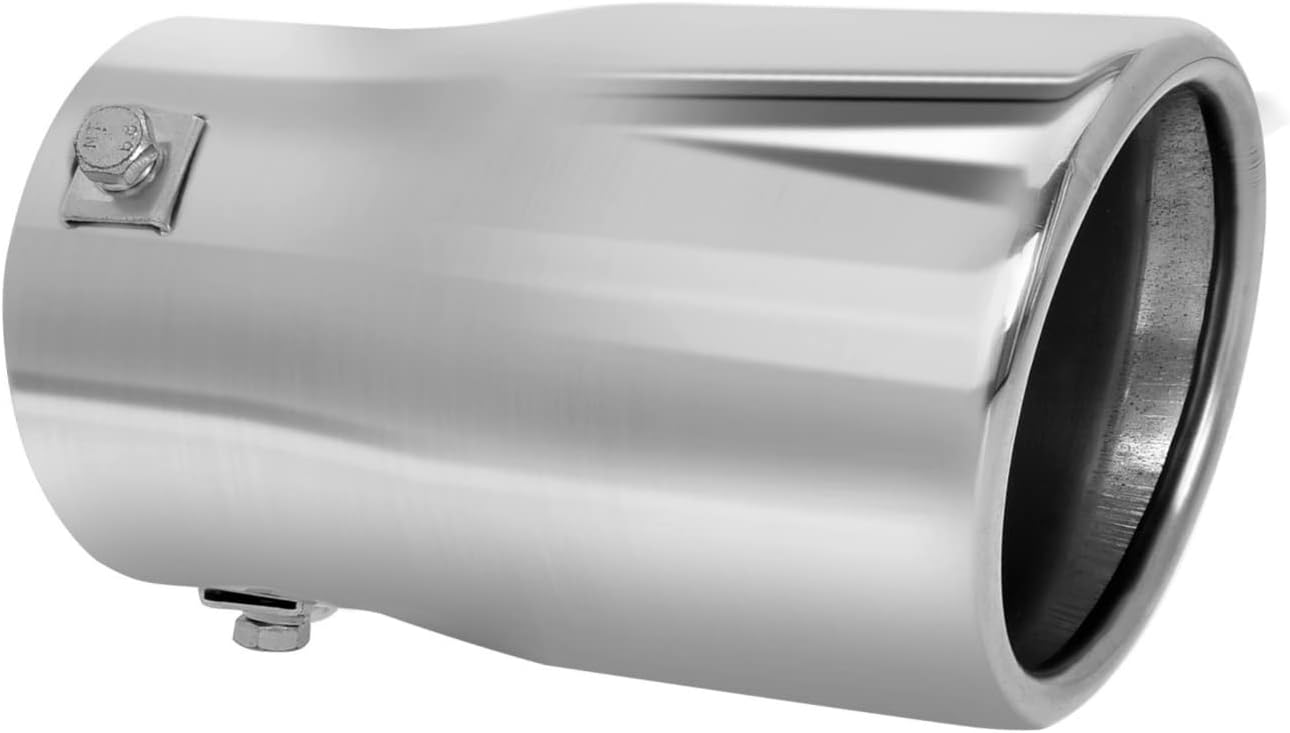 TriTrust Exhaust Tip, 2-2.75 inch inlet adjustable, Fit 2''/2.25''/2.5''/2.75'' Outer diameter Tailpipe, 3.5''Outlet 6''Long Muffler Tip, Chrome Stainless Steel Car Truck Tail Tip