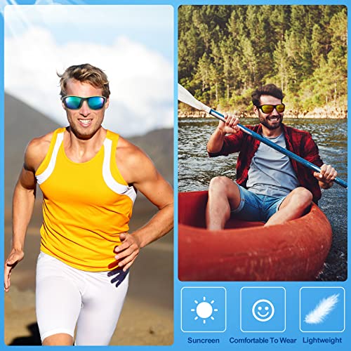 4 Pieces Mens Sunglasses Polarized UV Protection Mens Sports Sunglasses with Elastic Rope for Men Trucker Pool Supply3