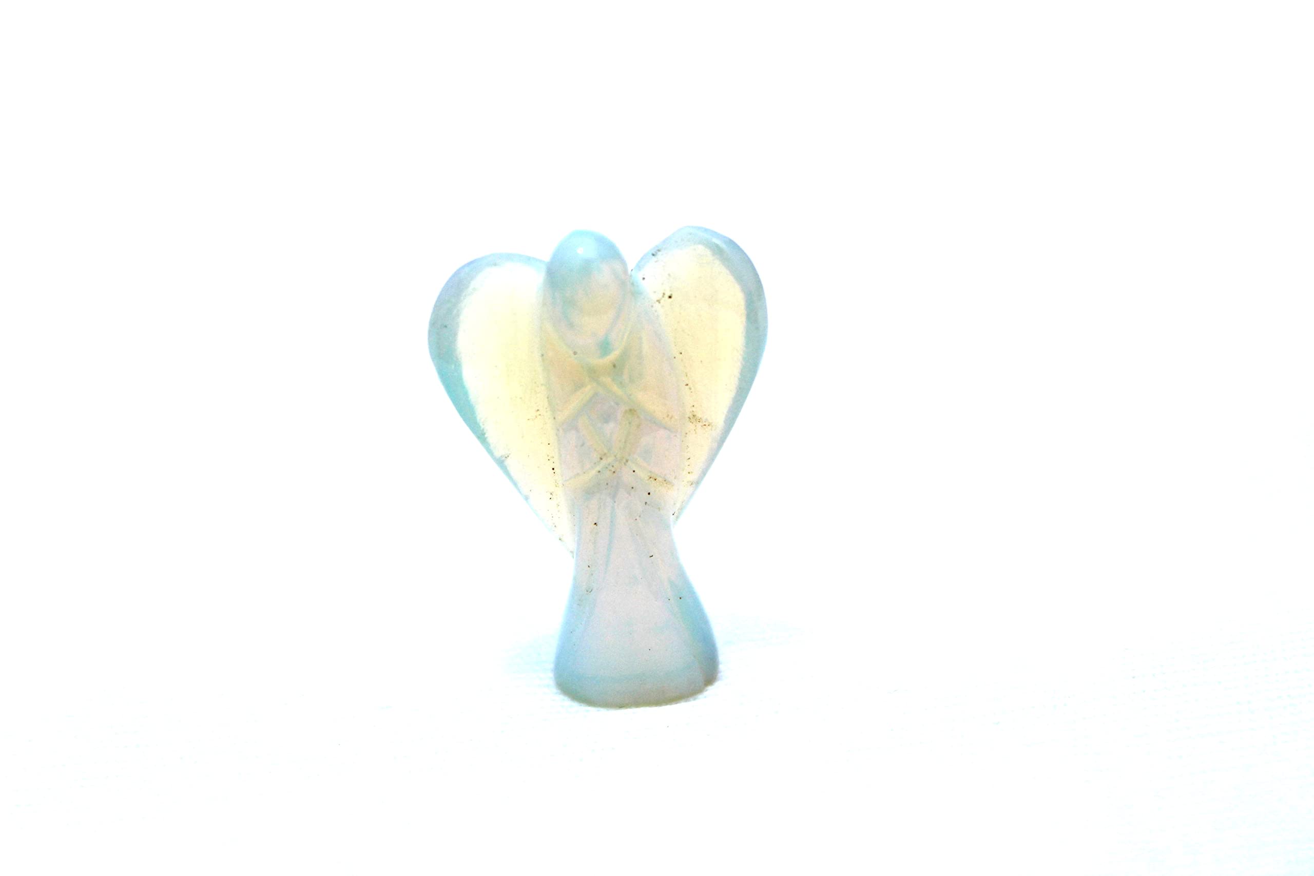 Statua Angelo Howlite 5cm (2") – Pietra Curativa Bianco/Grigia Per Meditazione, Contatto Angelico, Equilibrio Chakra, Regalo Spirituale Natale