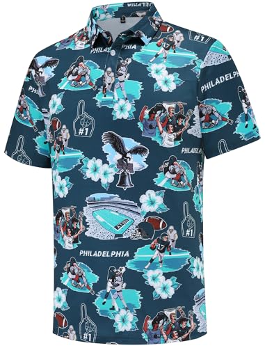 Mens Golf Polo Shirts Short Sleeve Moisture Wicking Dry Fit Football Performance Sport Polo Shirts for Men