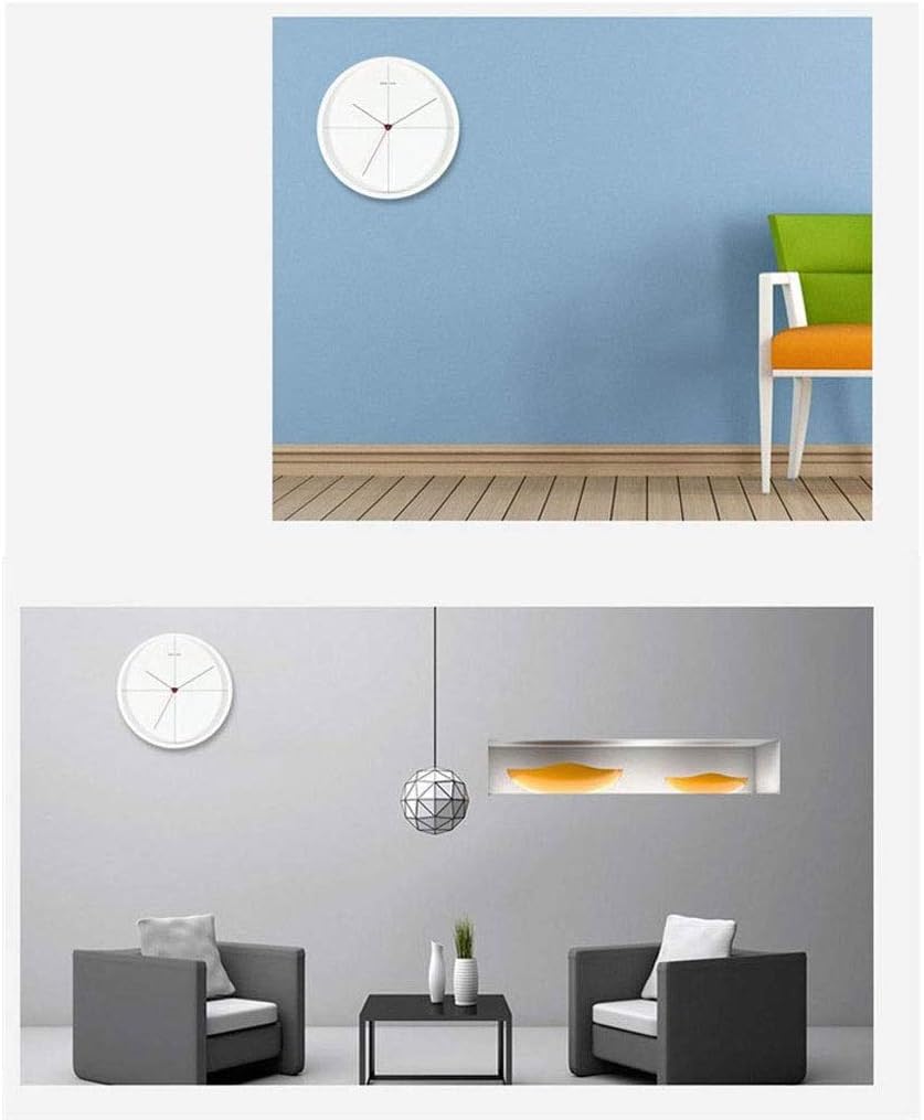 Battery-Powered Indoor and Outdoor Silent Wall Clock Round Clock Wall for Patio Home Decoration (Color : Black)