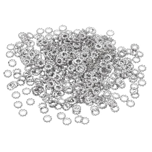 uxcell 500 Pcs 304 Stainless Steel External Tooth Lock Washers M2.5